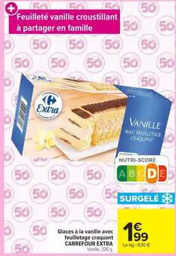 Carrefour Market CARREFOUR EXTRA Glaces à la vanille avec feuilletage craquant offre