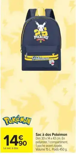 Carrefour Market Pokémon Sac à dos Pokémon offre