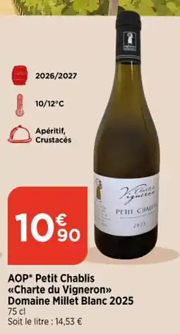 Bi1 Domaine Millet Blanc Petit Chablis offre