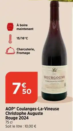 Bi1 Christophe Auguste Coulanges-La-Vineuse Rouge offre
