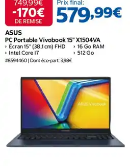 Costco ASUS PC Portable Vivobook 15" X1504VA offre