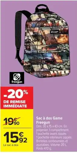Carrefour Market Freegun Sac à dos Game offre