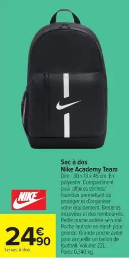 Carrefour Market Nike Sac à dos Academy Team offre