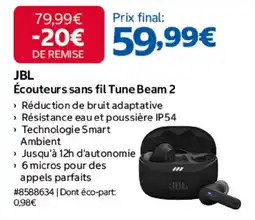 Costco JBL Écouteurs sans fil Tune Beam 2 offre