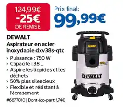 Costco DEWALT Aspirateur en acier inoxydable dxv38s-qtc offre