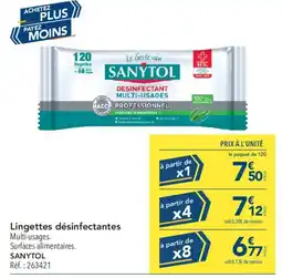 METRO SANYTOL Lingettes désinfectantes offre