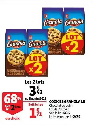 Auchan Direct Cookies Granola Lu offre