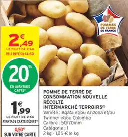 Intermarché Express POMME DE TERRE DE CONSOMMATION NOUVELLE RÉCOLTE INTERMARCHÉ TERROIRS offre