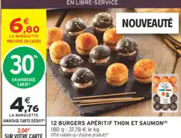Intermarché Express 12 BURGERS APÉRITIF THON ET SAUMON offre