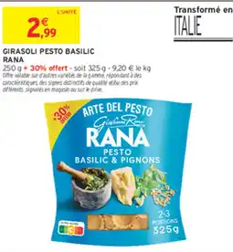 Intermarché Express GIRASOLI PESTO BASILIC RANA offre