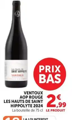 Maximarché Ventoux aop rouge les hauts de saint hippolyte 2024 offre