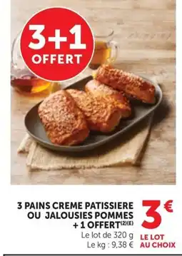Maximarché 3 pains creme patissiere ou jalousies pommes offre