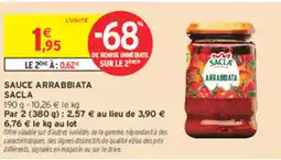 Intermarché Express SAUCE ARRABBIATA SACLA offre