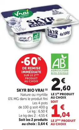 Maximarché VRAI Skyr bio offre