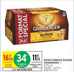 Intermarché Express BIÈRE D'ABBAYE BLONDE GRIMBERGEN offre