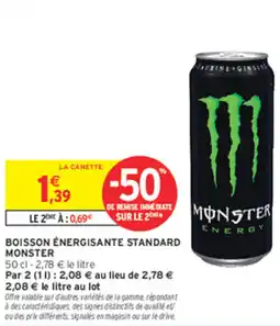 Intermarché Express BOISSON ÉNERGISANTE STANDARD MONSTER offre