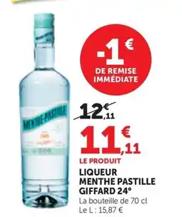 Maximarché MENTHE PASTILLE GIFFARD 24° Liqueur offre