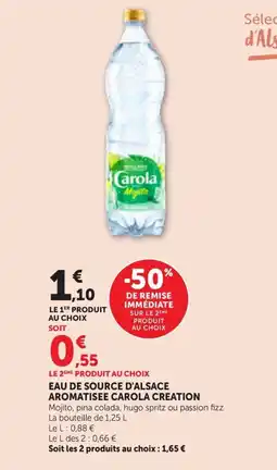Maximarché CAROLA CREATION Eau de source d'alsace aromatisee offre