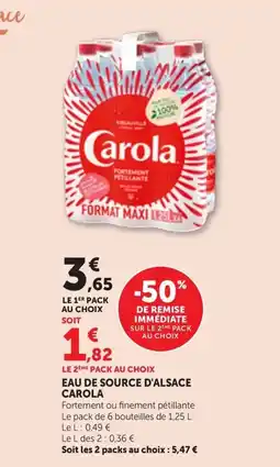 Maximarché CAROLA Eau de source d'alsace offre