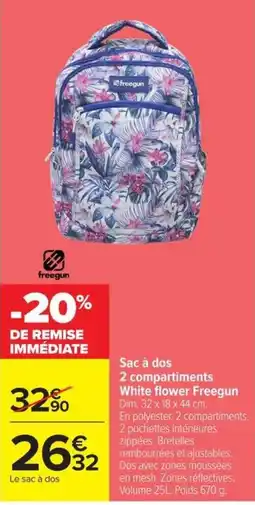 Carrefour Market freegun Sac à dos White flower offre