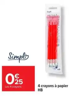 Carrefour Market Simpleo crayons à papier HB offre