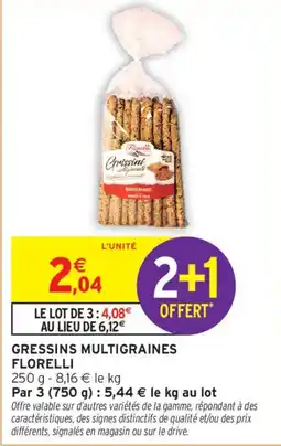 Intermarché FLORELLI GRESSINS MULTIGRAINES offre