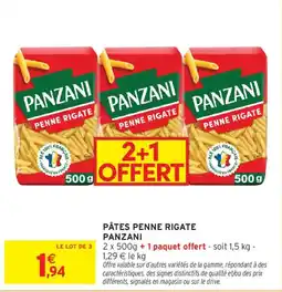 Intermarché PANZANI PENNE RIGATE offre