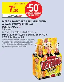 Intermarché Desperados Bière aromatisée à un spiritueux à base d'agave original offre