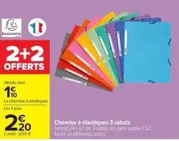 Carrefour Market EXACOMPTA Chemise à élastiques 3 rabats offre
