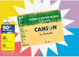 Carrefour Market Canson Papier à dessin blanc offre