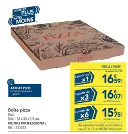 METRO METRO PROFESSIONAL Boîte pizza Kraft offre