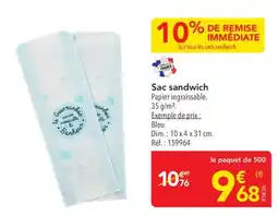 METRO la Gourmandaise de Benheureux Sac sandwich offre