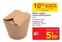 METRO METRO PROFESSIONAL Boîte à pâtes offre