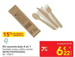 METRO METRO PROFESSIONAL Kit couverts bois 4 en 1 offre