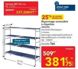 METRO ARAVEN Rayonnage extensible offre