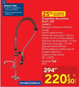 METRO KLARCO Ensemble douchette KL21-105 offre