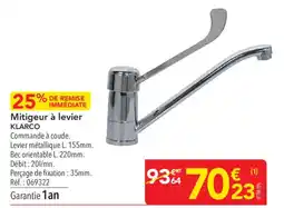 METRO KLARCO Mitigeur à levier offre