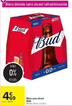 Carrefour Market BUD Bière sans alcool offre