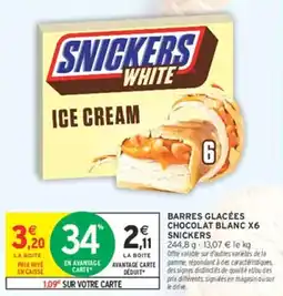 Intermarché Hyper SNICKERS BARRES GLACÉES CHOCOLAT BLANC offre