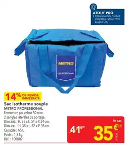 METRO METRO Sac isotherme souple offre