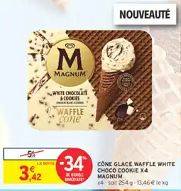 Intermarché Contact MAGNUM CÔNE GLACÉ WAFFLE WHITE CHOCO COOKIE offre