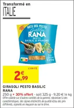 Intermarché Contact RANA Pesto Basilic & Pignons offre