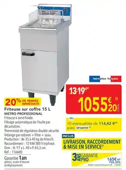 METRO METRO PROFESSIONAL Friteuse sur coffre 15 L offre