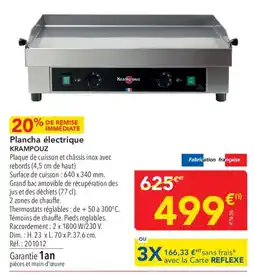 METRO KRAMPOUZ Plancha électrique offre
