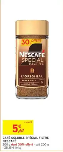 Intermarché Contact NESCAFE CAFÉ SOLUBLE SPÉCIAL FILTRE offre