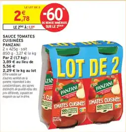 Intermarché Hyper Panzani Tomates Cuisinées offre
