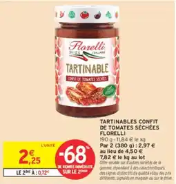 Intermarché Hyper Florelli Tartinable confit de tomates sèches offre