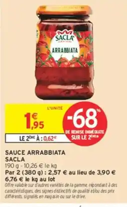 Intermarché Hyper Sacla Sauce arrabiata offre