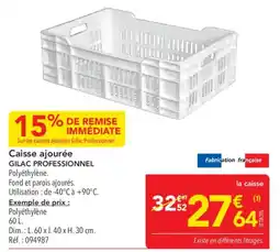 METRO GILAC PROFESSIONNEL Caisse ajourée offre