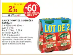 Intermarché Contact PANZANI Sauce tomates cuisinées offre
